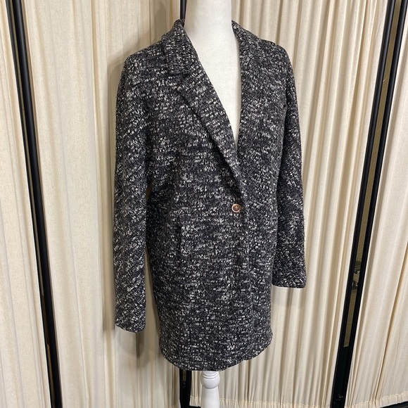 MASON JULES GRAY PEACOAT SIZE MEDIUM PART WOOL - Picture 3 of 13